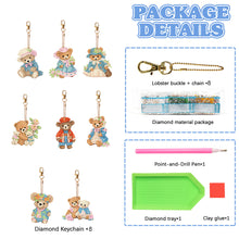 Load image into Gallery viewer, 8PCS Diamond Painting Keychains Special Shape Double Sided Diamond Art Ornaments