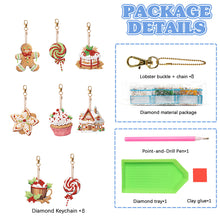 Load image into Gallery viewer, 8PCS Diamond Painting Keychains Special Shape Double Sided Diamond Art Ornaments