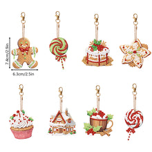 Load image into Gallery viewer, 8PCS Diamond Painting Keychains Special Shape Double Sided Diamond Art Ornaments