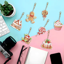 Load image into Gallery viewer, 8PCS Diamond Painting Keychains Special Shape Double Sided Diamond Art Ornaments