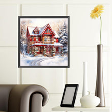 Load image into Gallery viewer, Diamond Painting - Full Round - christmas red house in snow (40*40CM)