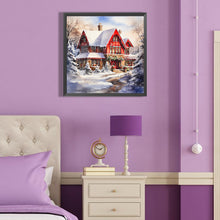 Load image into Gallery viewer, Diamond Painting - Full Round - christmas red house in snow (40*40CM)