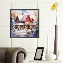 Load image into Gallery viewer, Diamond Painting - Full Round - christmas red house in snow (40*40CM)