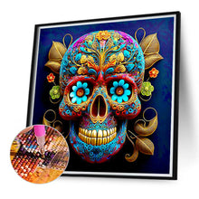 Load image into Gallery viewer, Diamond Painting - Full Round - blue veins skull girl (40*40CM)