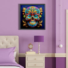 Load image into Gallery viewer, Diamond Painting - Full Round - blue veins skull girl (40*40CM)