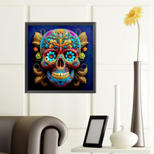 Load image into Gallery viewer, Diamond Painting - Full Round - blue veins skull girl (40*40CM)