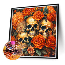 Load image into Gallery viewer, Diamond Painting - Full Round - skull girl in flowers (40*40CM)