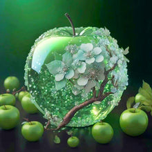 Load image into Gallery viewer, Diamond Painting - Full Round - Green crystal flower apple¡¤Christmas Eve (40*40CM)