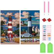 Load image into Gallery viewer, 2pcs Diamond Painting Set - lighthouse (30*60CM)