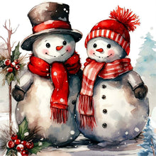 Load image into Gallery viewer, Diamond Painting - Full Round - Christmas snowman (40*40CM)