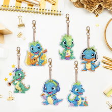 Load image into Gallery viewer, 6PCS Diamond Painting Keychains Double Sided Full Drill Keyring (Dinosaurs)