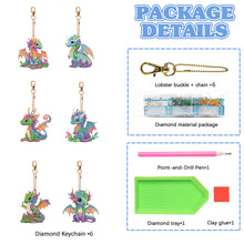 Load image into Gallery viewer, 6PCS Rhinestone Painting Pendant Ornament Double Sided Diamond Painting Keychain