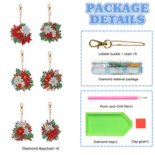 Load image into Gallery viewer, 6PCS Diamond Painting Keyring Double Sided Diamond Painting Art Keychain Pendant