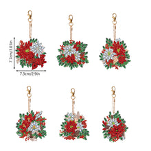 Load image into Gallery viewer, 6PCS Diamond Painting Keyring Double Sided Diamond Painting Art Keychain Pendant