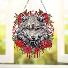 Load image into Gallery viewer, Special Shape DIY Diamond Painting Ornaments Wolf Head Full Drill Art Kit (#2)
