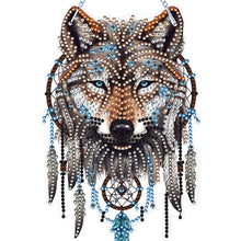 Load image into Gallery viewer, Special Shape DIY Diamond Painting Ornaments Wolf Head Full Drill Art Kit (#4)