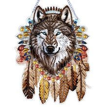 Load image into Gallery viewer, Special Shape DIY Diamond Painting Ornaments Wolf Head Full Drill Art Kit (#6)