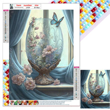 Load image into Gallery viewer, Diamond Painting - Full Square - Butterfly flowers by the window (30*40CM)