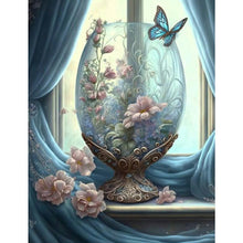 Load image into Gallery viewer, Diamond Painting - Full Square - Butterfly flowers by the window (30*40CM)