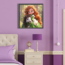 Load image into Gallery viewer, Diamond Painting - Full Round - Little girl riding a horse (40*40CM)