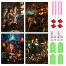 Load image into Gallery viewer, 4pcs Diamond Painting Set - magic witch (30*40CM)
