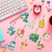 Load image into Gallery viewer, 10PCS Diamond Art Keyring Pokemon Double Sided for Adult Kid Purse Handbag Decor