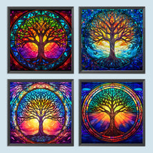 Load image into Gallery viewer, 4pcs Diamond Painting Set - Wisdom tree glass painting (30*30CM)