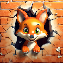 Load image into Gallery viewer, 4pcs Diamond Painting Set - The little animal that breaks out of the wall (30*30CM)