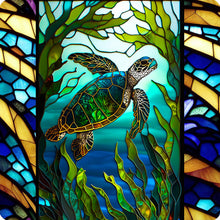 Load image into Gallery viewer, 4pcs Diamond Painting Set - marine life glass painting (30*30CM)