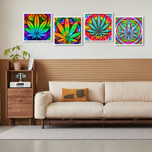 Load image into Gallery viewer, 4pcs Diamond Painting Set - marijuana leaf glass painting (30*30CM)