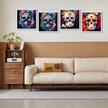 Load image into Gallery viewer, 4pcs Diamond Painting Set - flower skull (30*30CM)