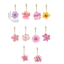 Load image into Gallery viewer, 10PCS Diamond Painting Keychains Flower Double Sided Rhinestone Painting Pendant