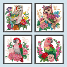 Load image into Gallery viewer, 4pcs Diamond Painting Set - parrot and owl (30*30CM)