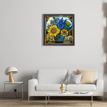 Load image into Gallery viewer, Diamond Painting - Partial Special Shaped - Glass Art Lavender Sunflowers (30*30CM)