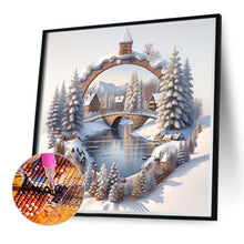Load image into Gallery viewer, Diamond Painting - Full Round - Snow scene outside the house (40*40CM)