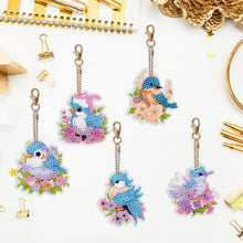 Load image into Gallery viewer, 5PCS Diamond Painting Keychain Double Sided Rhinestone Painting Keychain Pendant