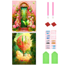 Load image into Gallery viewer, 2pcs Diamond Painting Set - Fantasy door and hot air balloon (30*40CM)