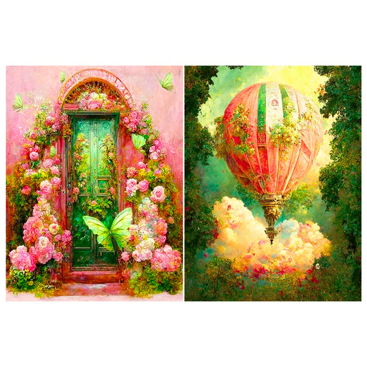 2pcs Diamond Painting Set - Fantasy door and hot air balloon (30*40CM)