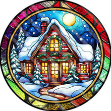 Load image into Gallery viewer, 4pcs Diamond Painting Set - Christmas cottage glass painting (30*30CM)