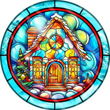 Load image into Gallery viewer, 4pcs Diamond Painting Set - Christmas cottage glass painting (30*30CM)