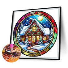 Load image into Gallery viewer, 4pcs Diamond Painting Set - Christmas cottage glass painting (30*30CM)