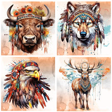 Load image into Gallery viewer, 4pcs Diamond Painting Set - Indian style animals (30*30CM)