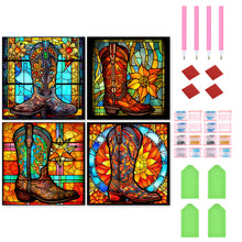 Load image into Gallery viewer, 4pcs Diamond Painting Set - boot glass painting (30*30CM)