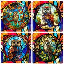 Load image into Gallery viewer, 4pcs Diamond Painting Set - owl glass painting (30*30CM)