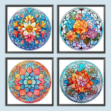 Load image into Gallery viewer, 4pcs Diamond Painting Set - flower glass painting (30*30CM)