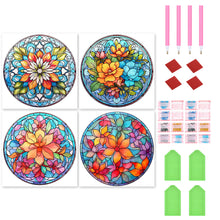 Load image into Gallery viewer, 4pcs Diamond Painting Set - flower glass painting (30*30CM)