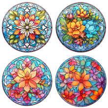 Load image into Gallery viewer, 4pcs Diamond Painting Set - flower glass painting (30*30CM)