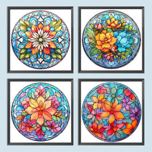 Load image into Gallery viewer, 4pcs Diamond Painting Set - flower glass painting (30*30CM)