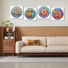 Load image into Gallery viewer, 4pcs Diamond Painting Set - flower glass painting (30*30CM)