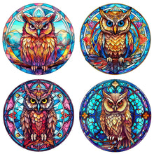 Load image into Gallery viewer, 4pcs Diamond Painting Set - owl glass painting (30*30CM)